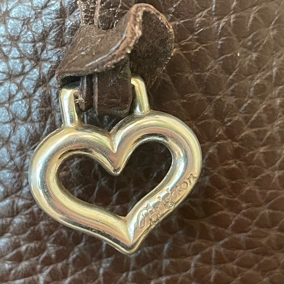 BRIGHTON Small Brown Pebbled Leather Bag with Detachable Charm Bracelet - Picture 14 of 16